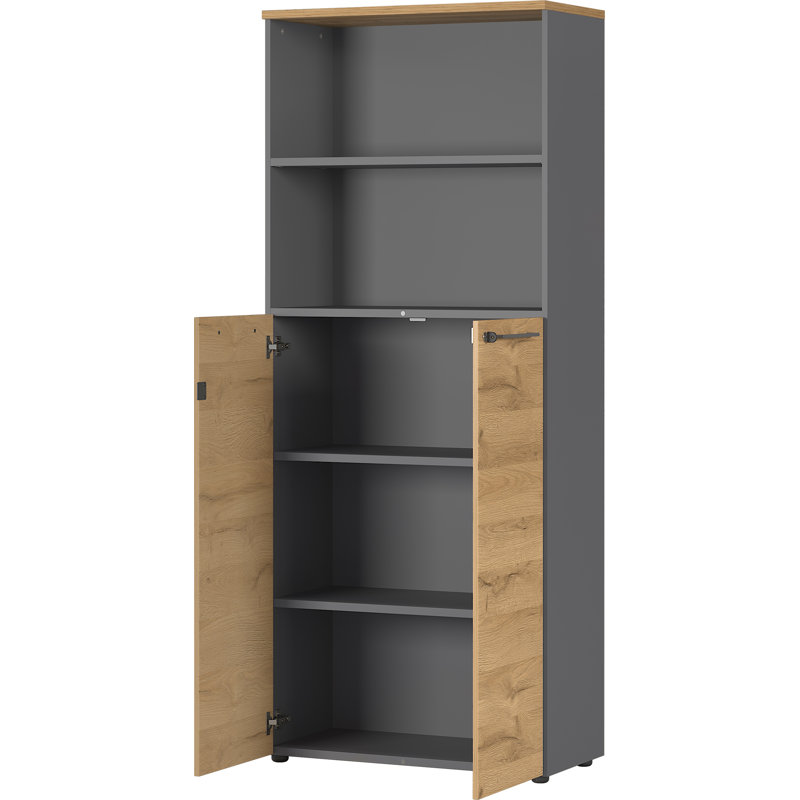 Miabella 2 -Door 3 -Shelf, Graphite/Oak