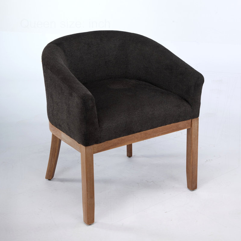 Chaises de salle à manger rembourrées de style moderne Mid-Century avec accoudoirs, Noir