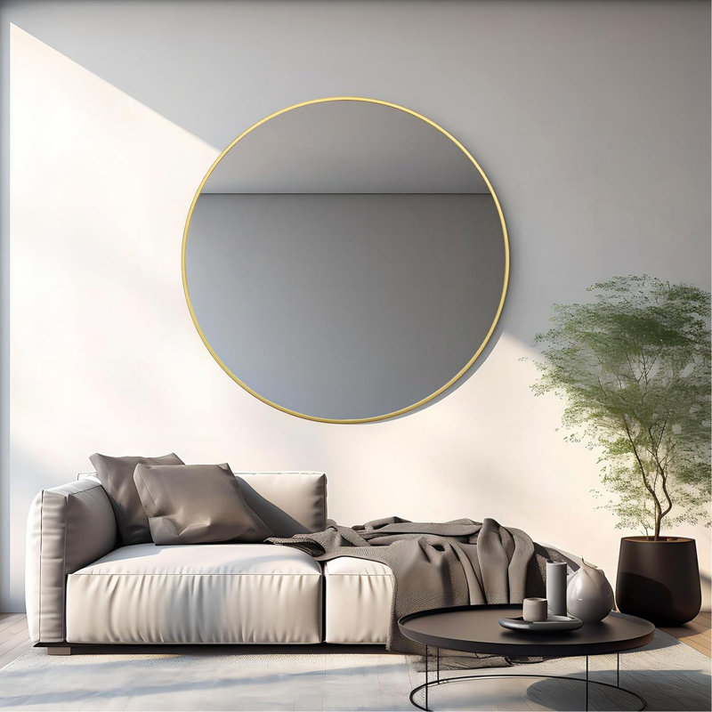 Miroir mural pour salle de bain, Doré