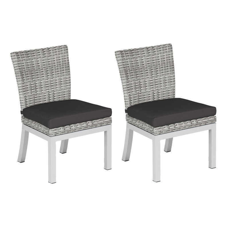 Chaise de patio avec coussin Argento, Noir de jais