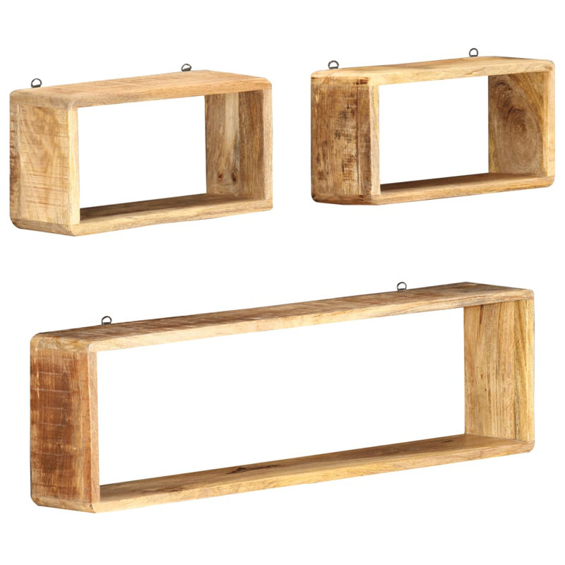 McMillan 3 Piece Mango Solid Wood Floating Shelf