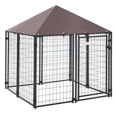 60.3'' H 8 Panel Steel Yard Kennel With Door