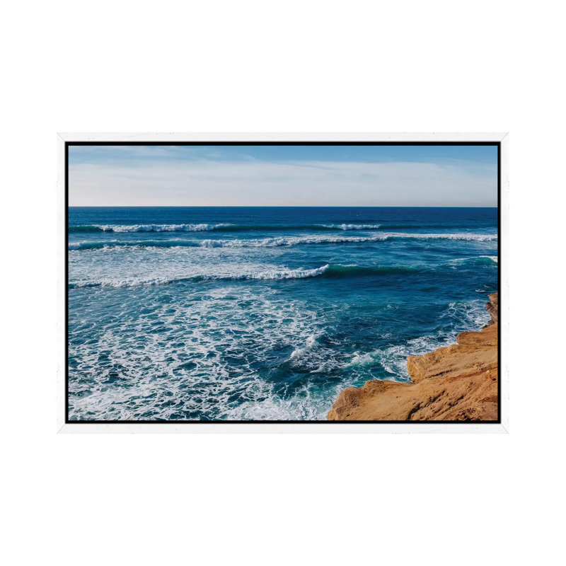 Sunset Cliffs San Diego III by Bethany Young - Print on Canvas, 66.04cm H x 101.6cm W x 3.81cm D, White Framed