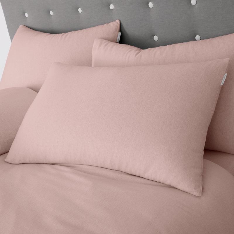 Brushed Cotton Duvet Cover Set, Pink, King - 2 Standard Pillowcases