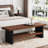 47" Solid Wood Entryway Bench