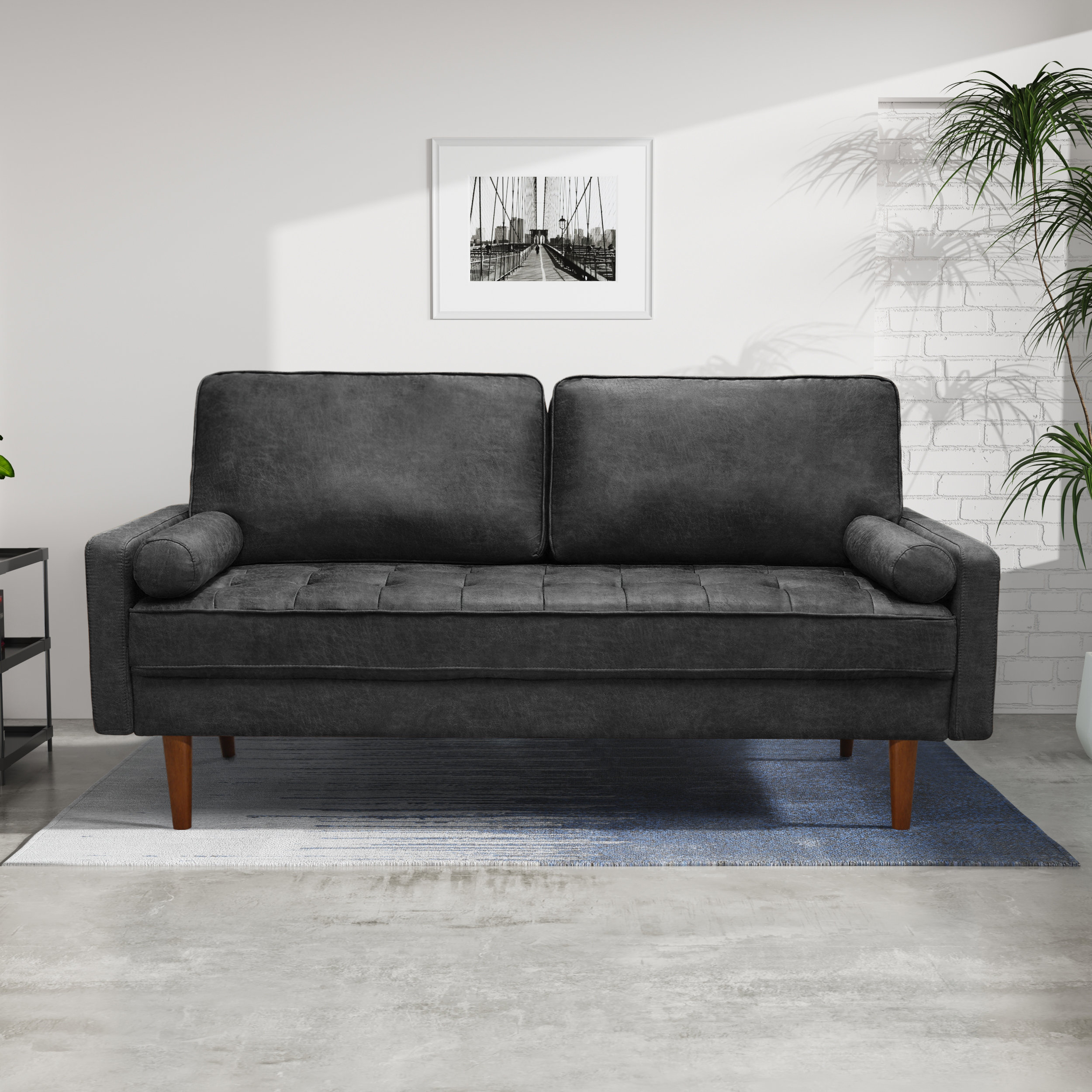 Trent Austin Design® Mixon 70'' Microfiber Microsuede Square Arm Sofa 