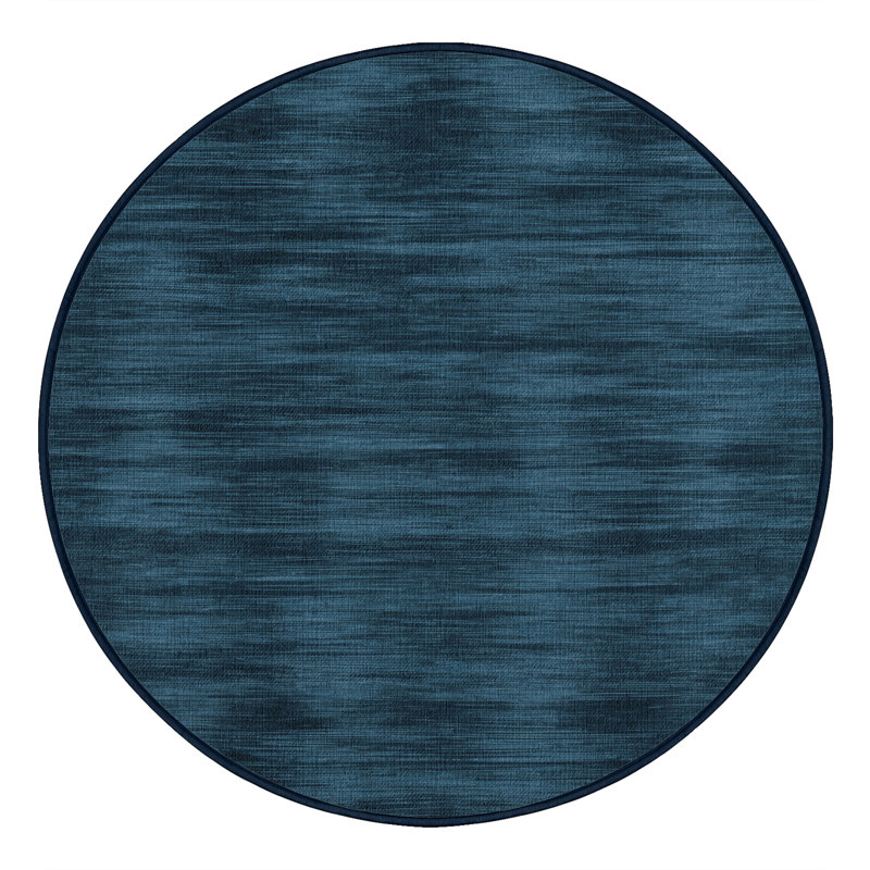 Tapis gris uni lavable à la machine, Rond 8 pi