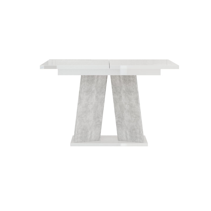 Extendable Dining Table Alekzander, White/Light Grey