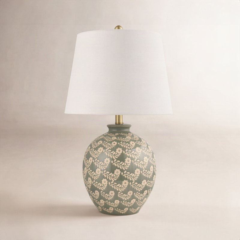 Burnell Ceramic Table Lamp with Linen Shade