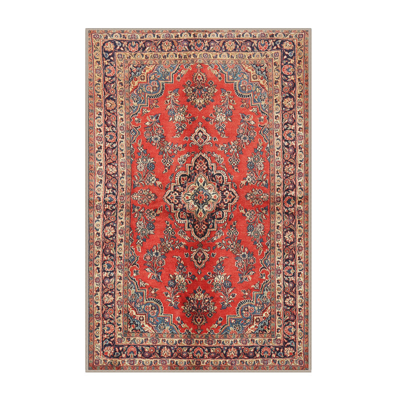 Tapis oriental en laine rouge Sarina, Rectangle 7 pi x 9 pi