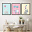 Reproduction de chambre de bébé bleu sarcelle, ours jaune, animaux, reproduction d'art encadrée, affiche, chambre d'enfant, petit art mural-104789111-104789116