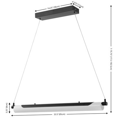 1 - Light Black LED Kitchen Island Pendant