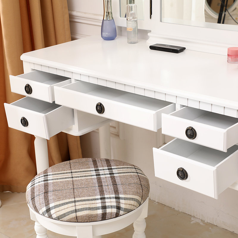 Ensemble de meuble-lavabo avec tabouret et miroir Kiana