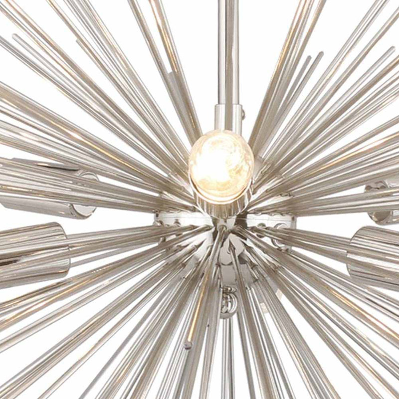 Lustre spoutnik 6 lumières au fini chrome, Nickel poli