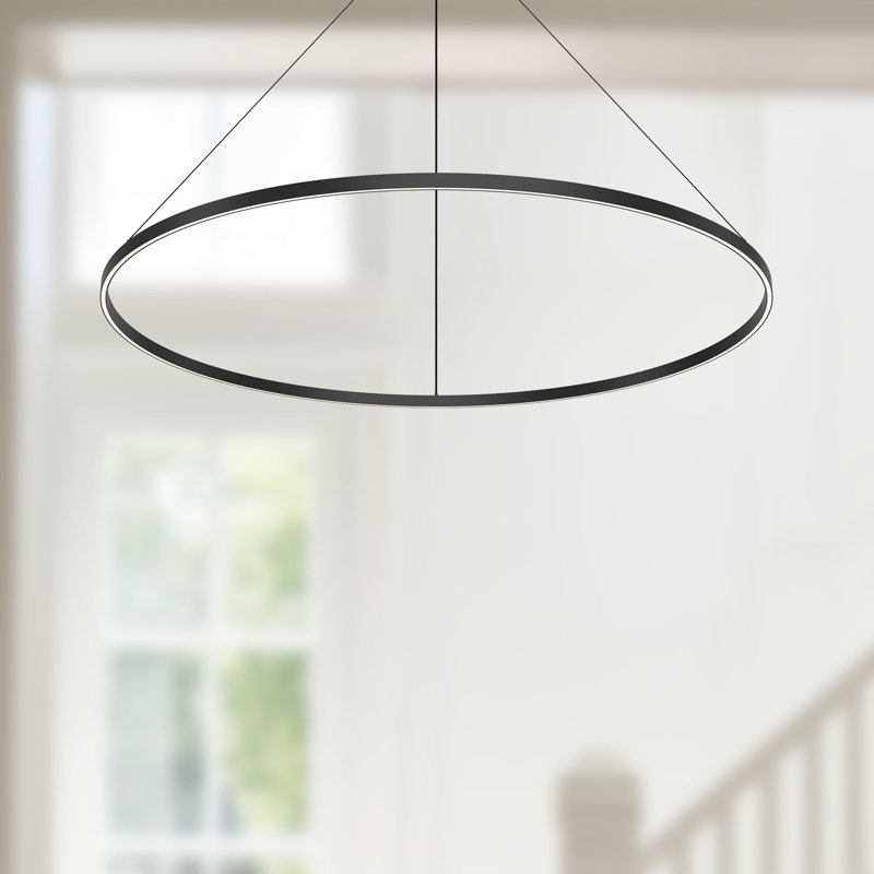 Cerchio 1 - Light LED Pendant, Black, 1.5" H x 59" W x 59" D