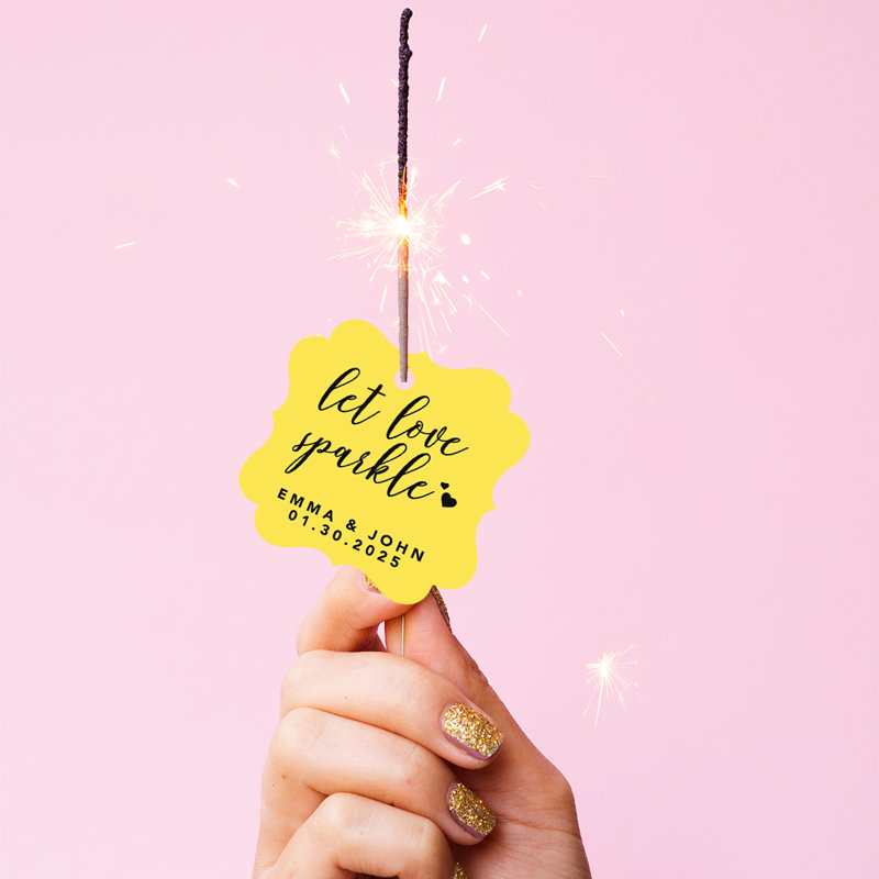 Cadre personnalisé sur mesure Let Love Sparkle, Jaune