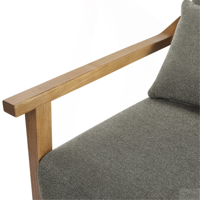 Fauteuil d'appoint en bois avec coussin lombaire Reagan