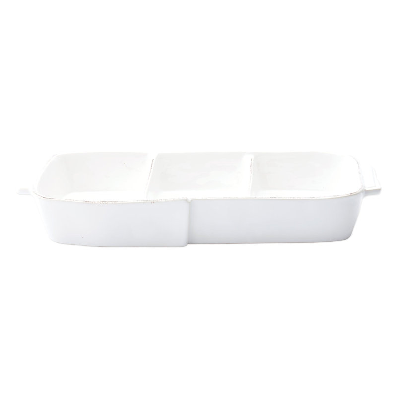 Lastra Stoneware Divided Serving Dish