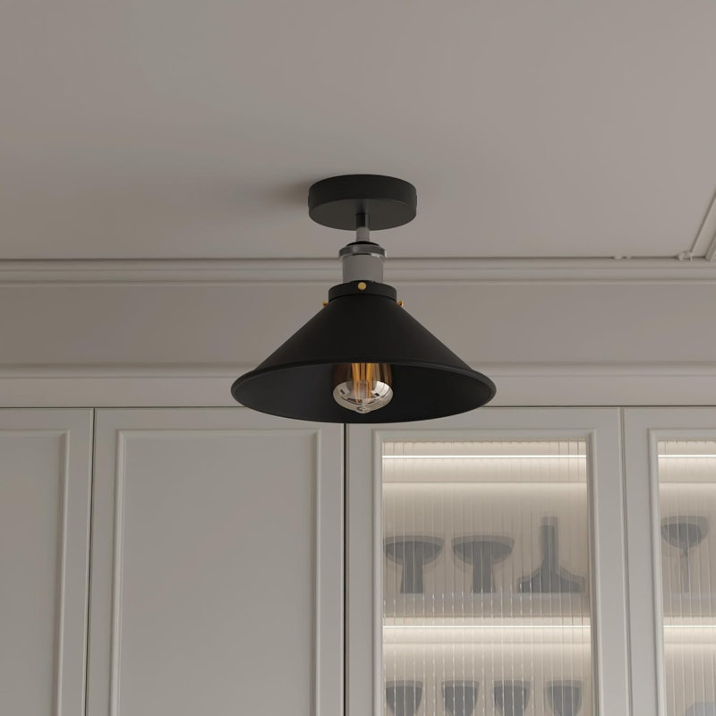 Douchette encastrée industrielle en métal E26, Black
