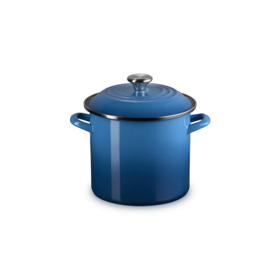 Le Creuset Enamel-On-Steel Stockpot With SS Knob, 10 Qt., White