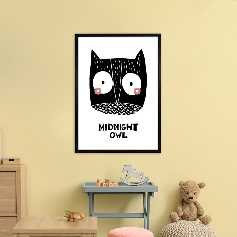 Owl by Miniofmine - Print, Brown Framed, 88cm H x 64cm W x 3cm D