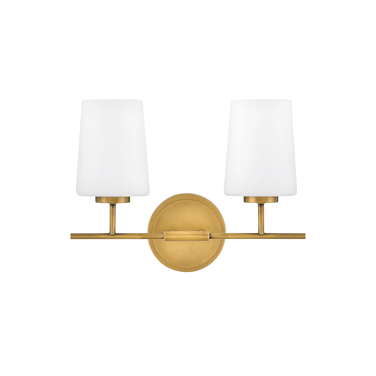 Fitz 4 Light Frosted Dimmable Vanity Light, Lacquered Brass