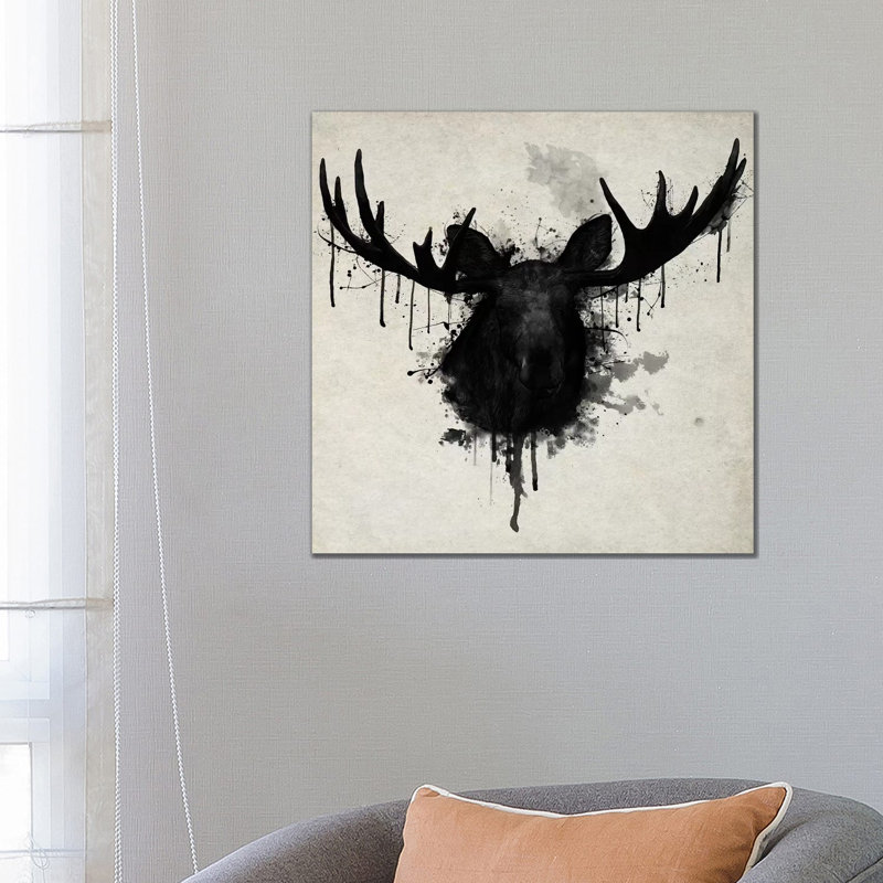 Moose Vertical by Nicklas Gustafsson - Wrapped Canvas Square Painting, 66.04 cm H x 66.04 cm W x 1.91 cm D