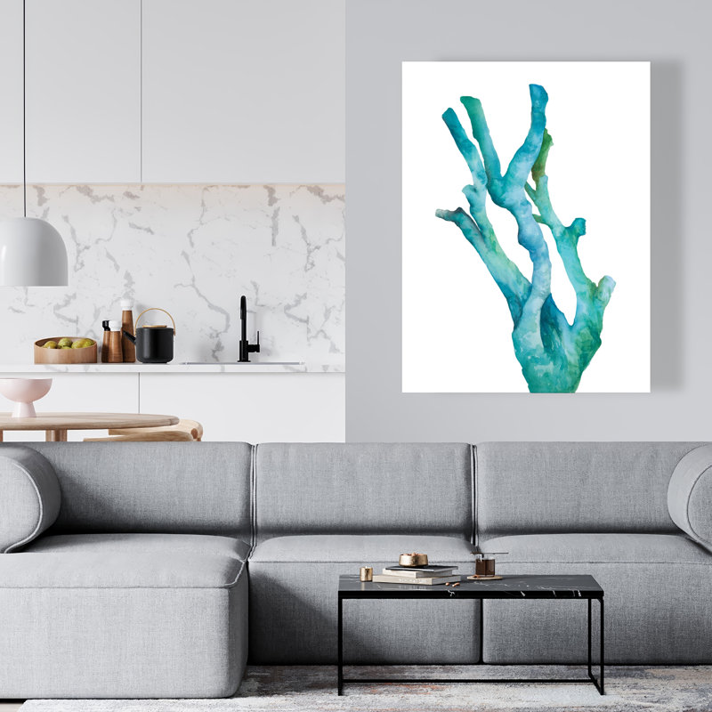 Petite aquarelle, corail de mer, art marin turquoise