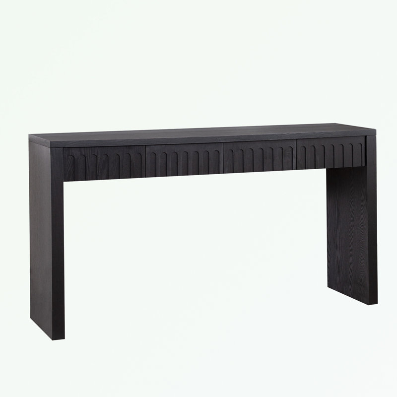 Console Table with 4 Drawers, Black