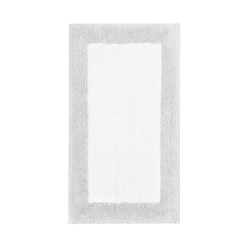 BICOLORE BATH RUG 20X31 WHITE/CLOUD, Single- 47" L x 28" W