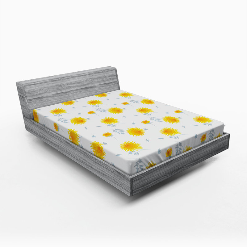 Microfiber Floral Fitted Sheet, Full Fitted Sheet