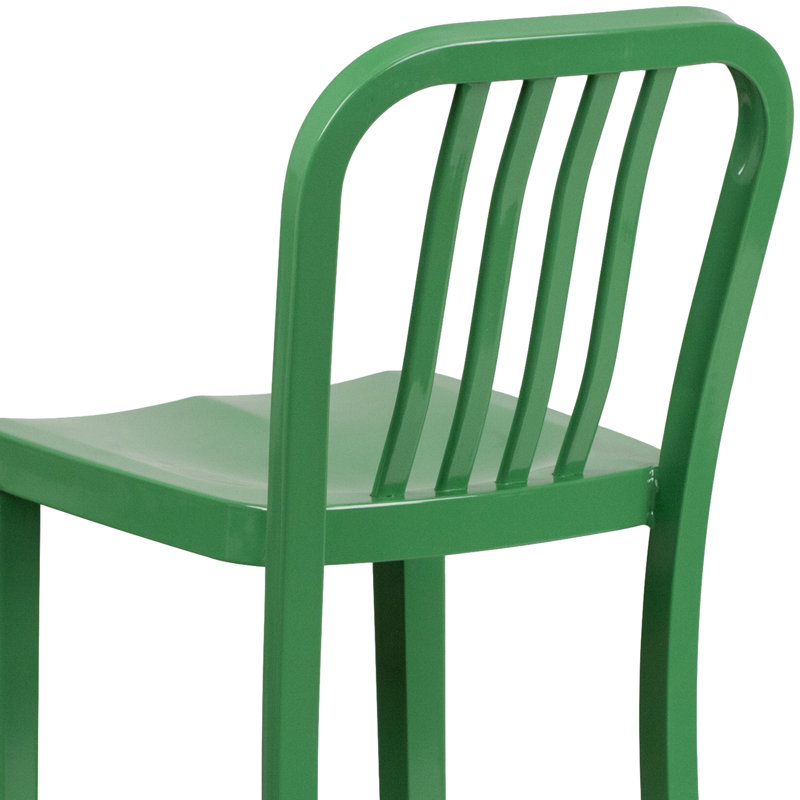 Indoor/Outdoor Commercial Grade Metal Modern Barstools (Set of 2) by Flash Furniture, Green, Bar Stool (30" Seat Height)