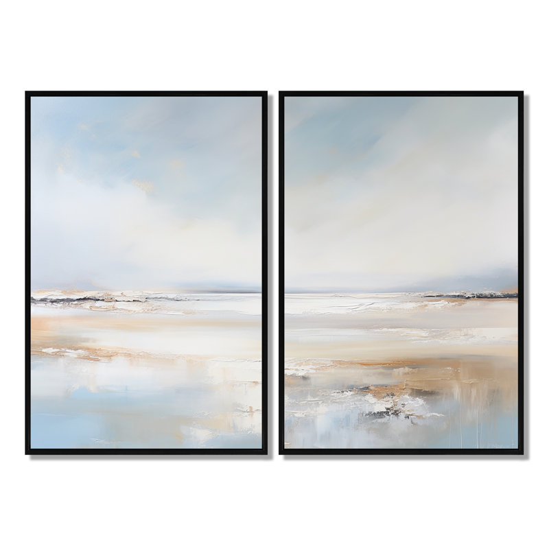 «Soft Color Beach Horizon I - Coastal Coastal Minimalisme, impressions sur toile, Black, 36" H x 48" W