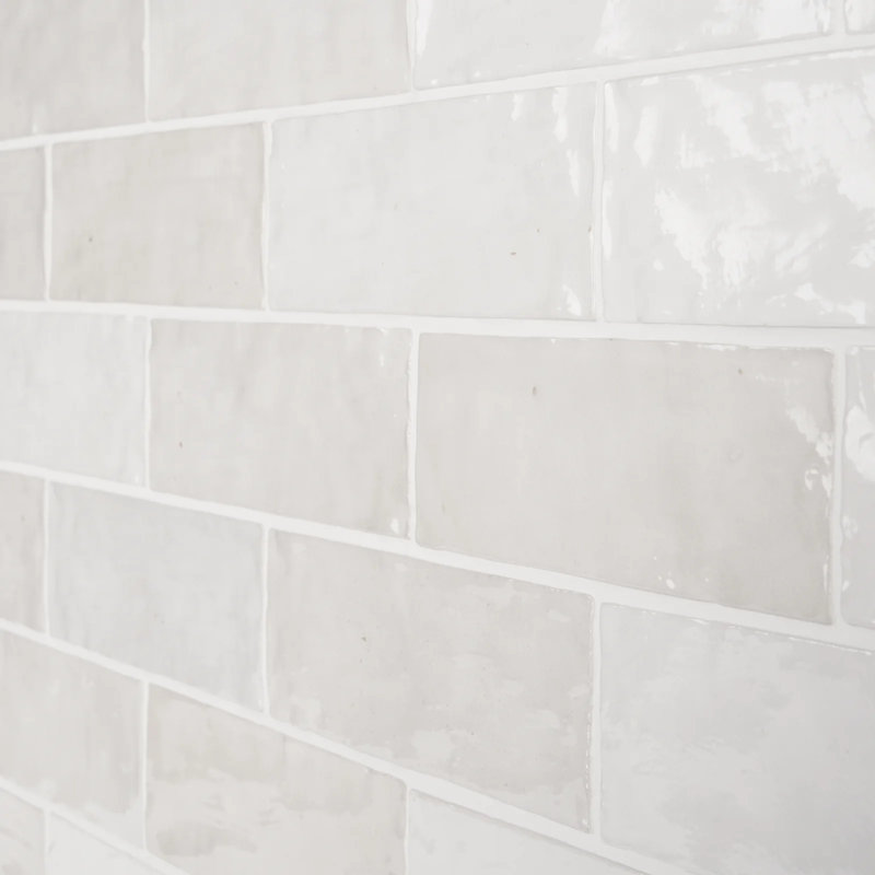 Portmore 3x8 Glazed Ceramic Tile, White