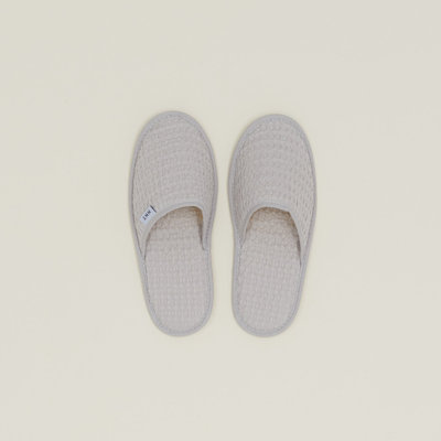 Pantoufles simples en coton gaufré