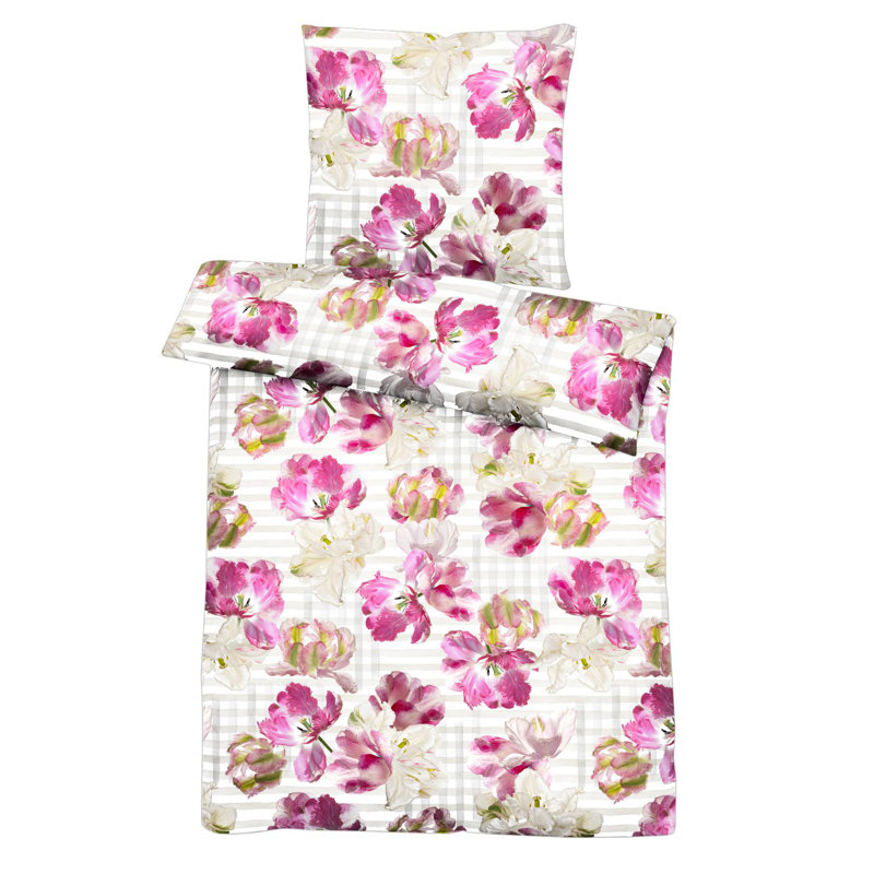 Cotton Floral Duvet Cover Set, Single - 1 Pillowcase (80 x 80 cm)
