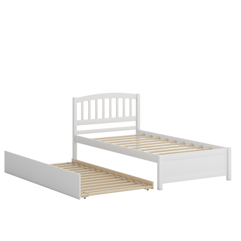 Lit plateforme avec lit gigogne, Blanc