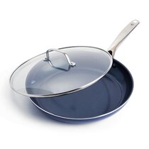 Better Chef Professional Results 16 in. Aluminum Nonstick Stovetop Deep  Frying Pan in Granite with Lid 985117937M - The Home Depot