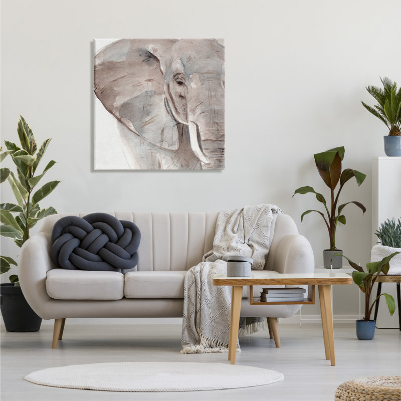 «10 Elephant Ear Animal Portrait Small Husks Grey Wrinkles» par Annie Warren, reproduction d'art graphique, Toile tendue