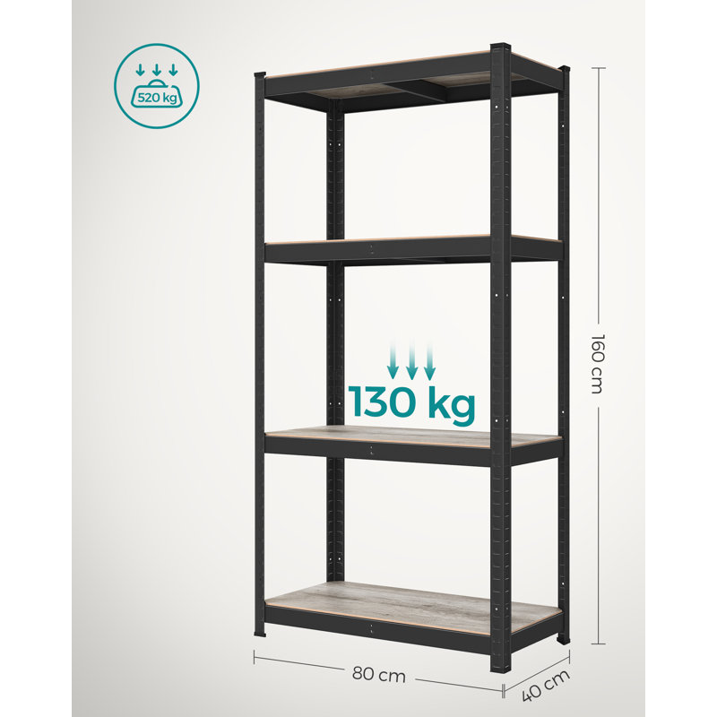 Agler 80cm W Steel Shelving Unit, Grey/Black