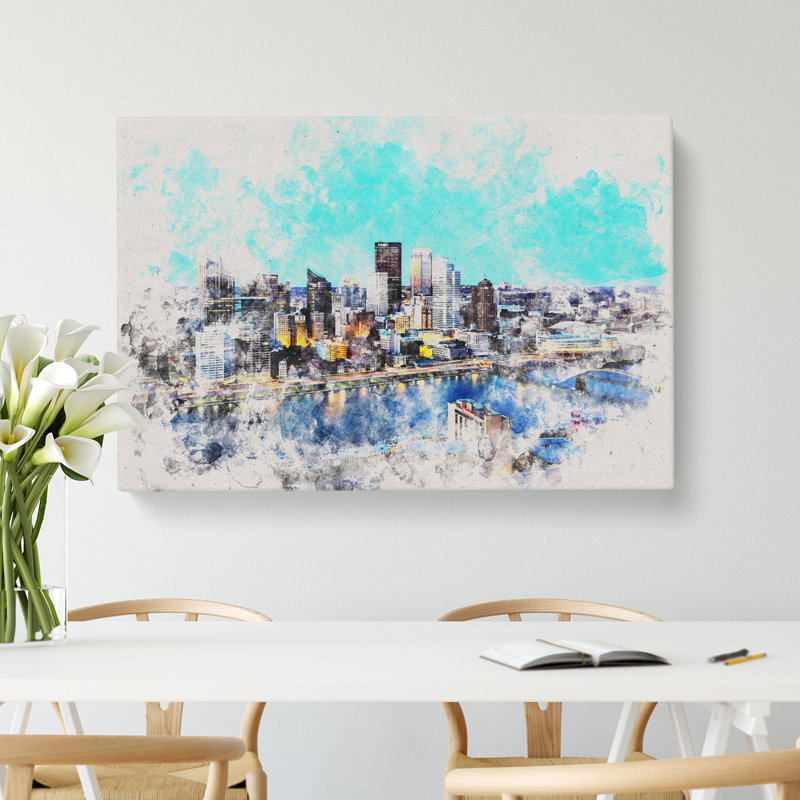 Skyline Of Pittsburgh - Wrapped Canvas, 60cm H x 91cm W x 3cm D