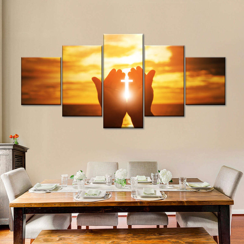 Ensemble de 5 pièces sur toile, H 24 po x l 55 po x P 1,25 po