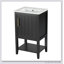 Meuble-lavabo de 20 po avec lavabo, armoire de salle de bain avec porte à fermeture douce, support de rangement et tablette ouverte, noir