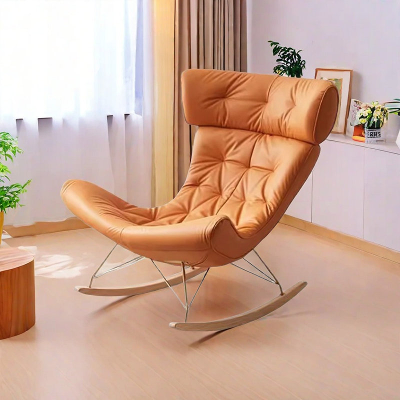 Chaise berçante légère et luxueuse, Orange