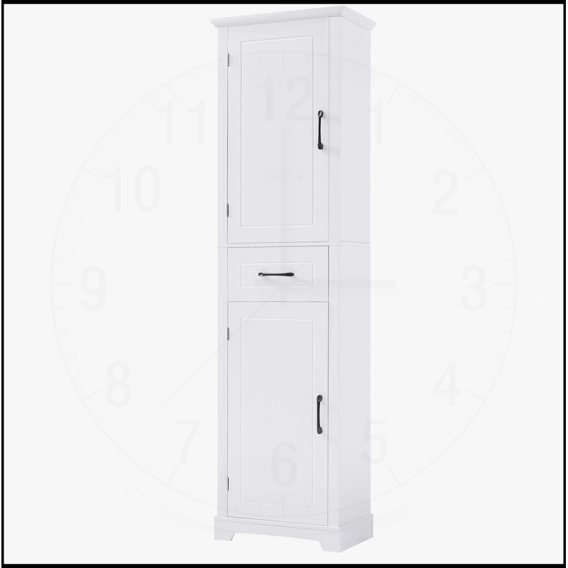 Armoire de salle de bain autoportante polyvalente avec tablettes réglables et fabrication robuste