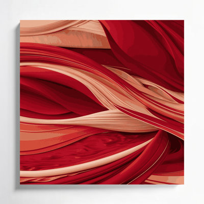 Abstract Landscape 17 Red Canvas Wall Art