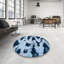 Tapis bleu en laine Power Loom-1967153443