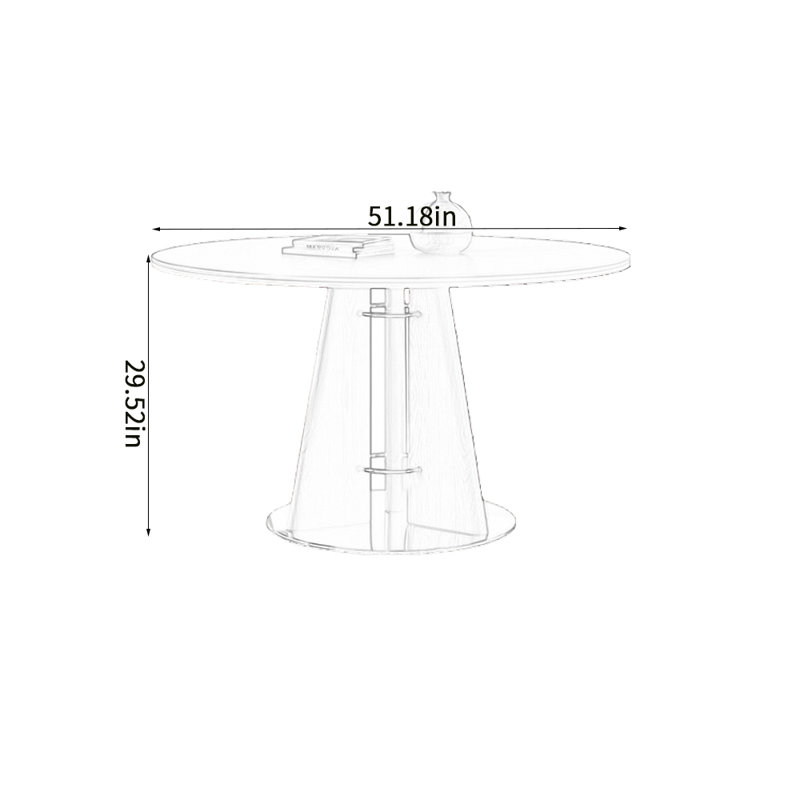 Table de salle à manger ronde Retro, H 29,52 po x L 51,18 po x l 51,18 po