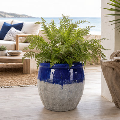 23 in. Emperor Planter - Blue over Greystone