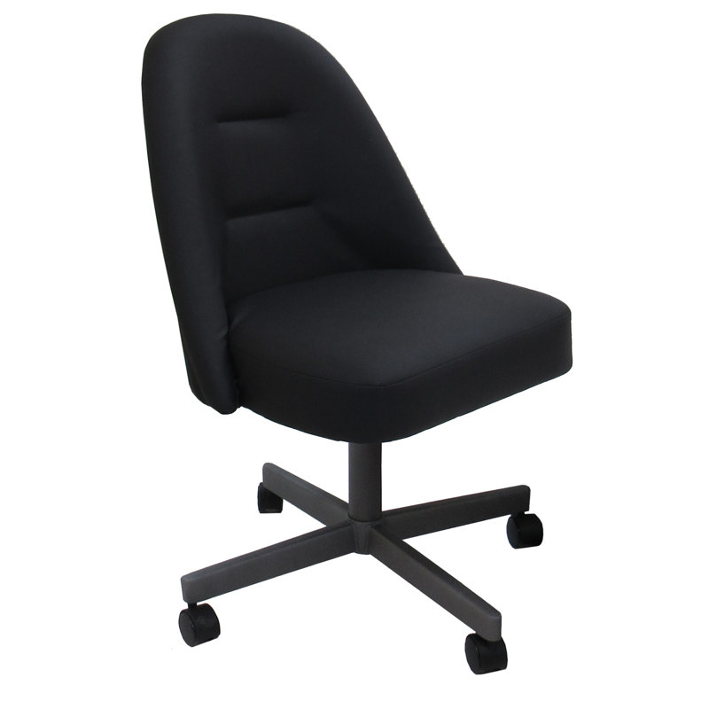 Chaise d'appoint rembourré, gris, Vinyle noir